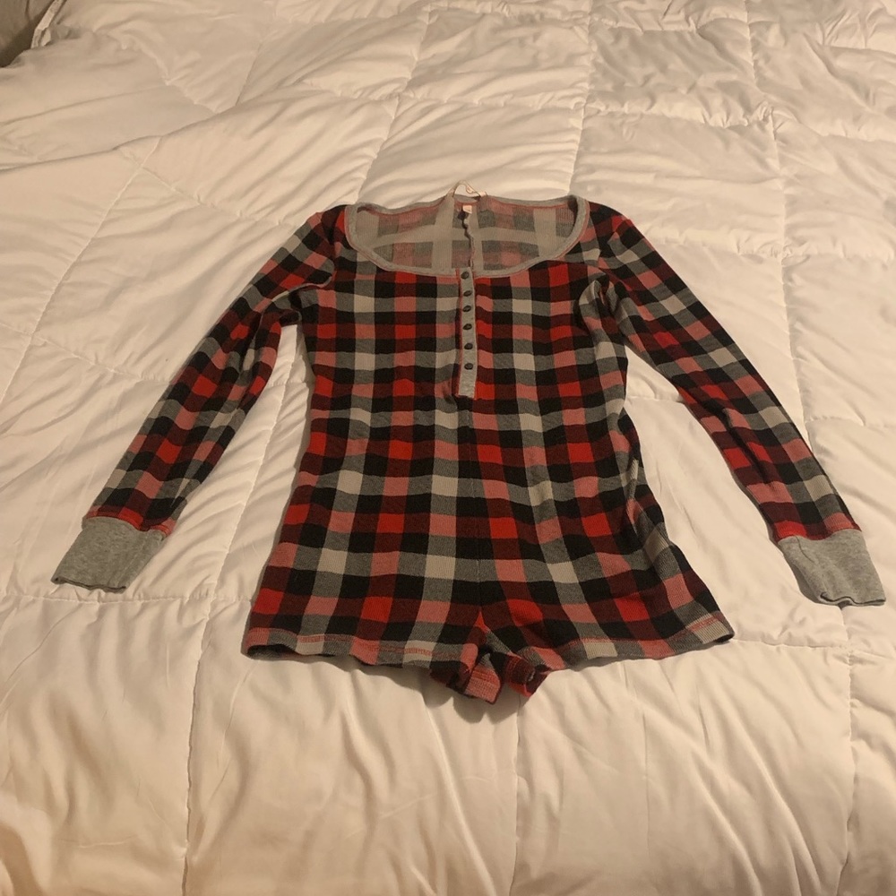 Victoria’s Secret Plaid Romper Pjs
